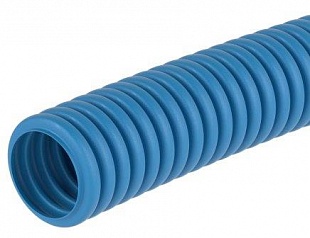 Труба ППЛ гофрированная d25мм тяжелая без протяжки (50 м) синяя